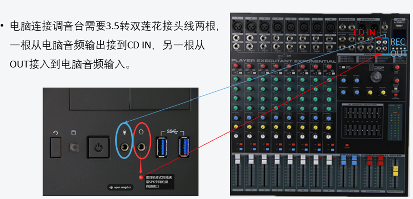 电脑与调音台连接